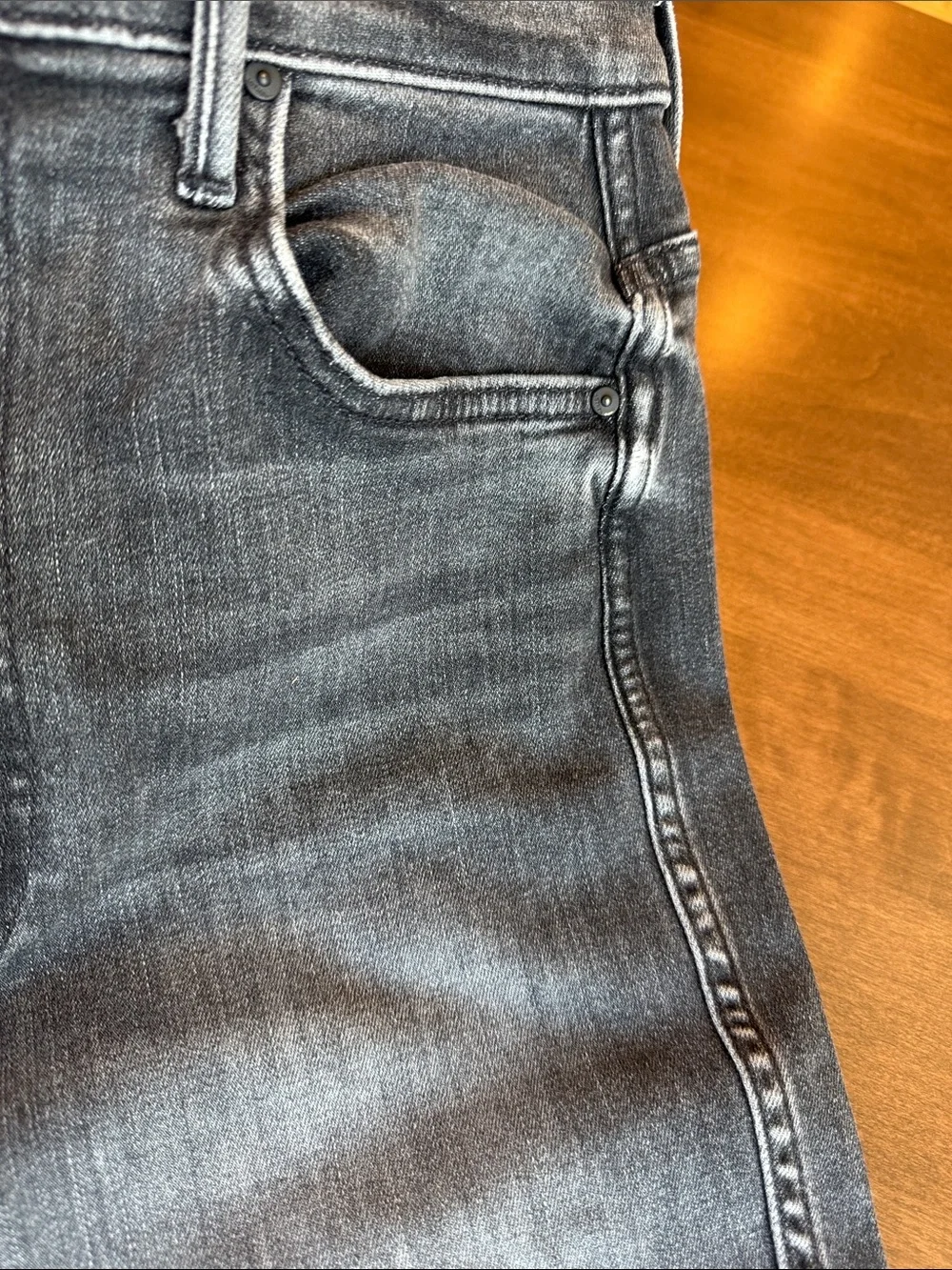 MOTHER Washed Grey Straight Jeans